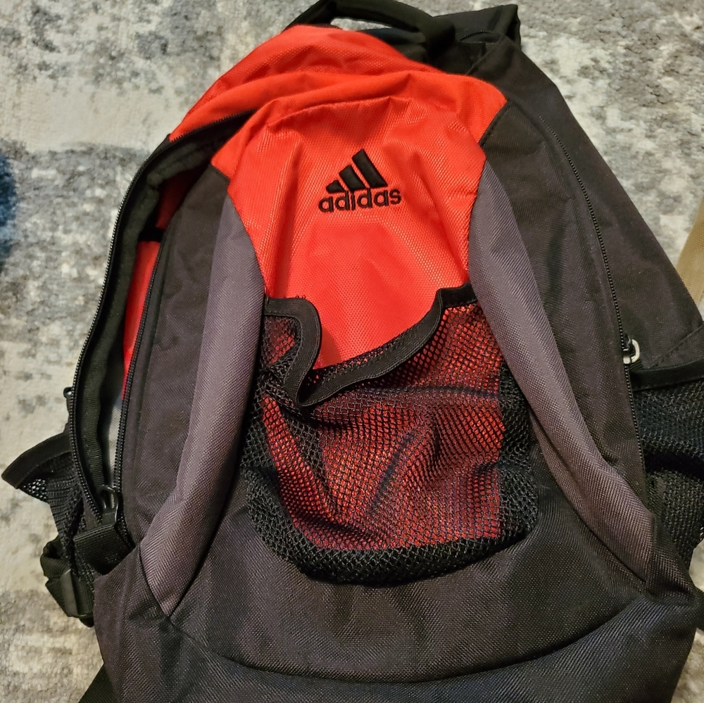 Adidas Backpack - Red and Black - Polyester, Multi